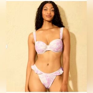 Shade & Shore Women's Floral Print Swim Bottoms size L